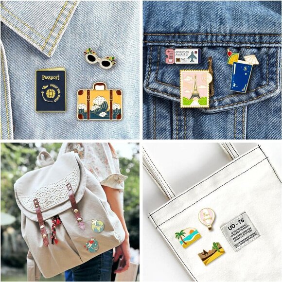 Enamel Pin Set Metal Brooch Badges 11 Pieces for Jackets Bags DIY Craft main image 8